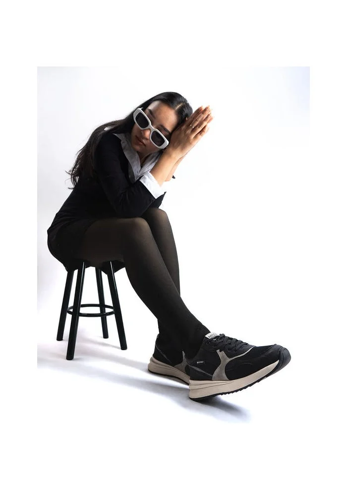 Bacca Bucci Black and Silver NYC Low-Top  Sneakers—for Gen Z Fashionistas for Women | Best Price UAE